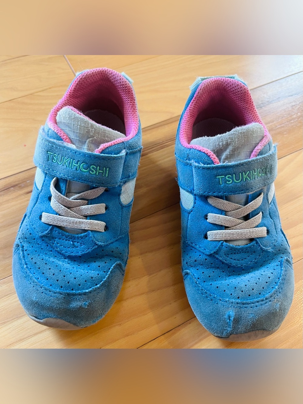 Tsukihoshi Racer Toddler Shoes / Sneakers / Blue / Pink Size 9